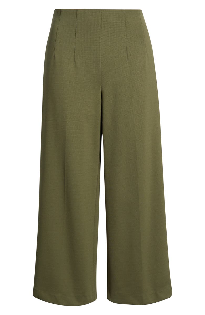 Anne Klein High Waist Pull-On Wide Leg Pants, Alternate, color, Olive Palm