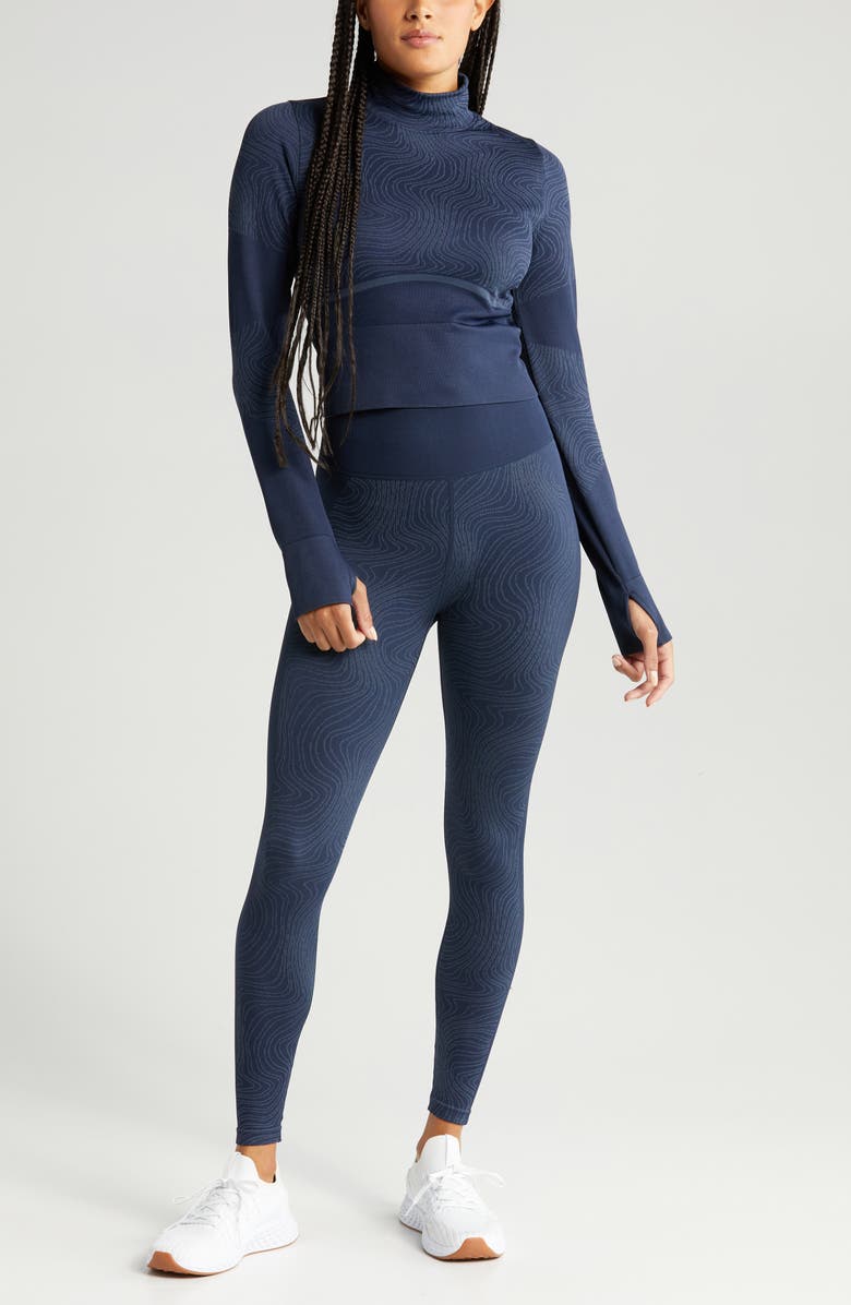 Zella Seamless Jacquard Base Layer Leggings, Alternate, color,