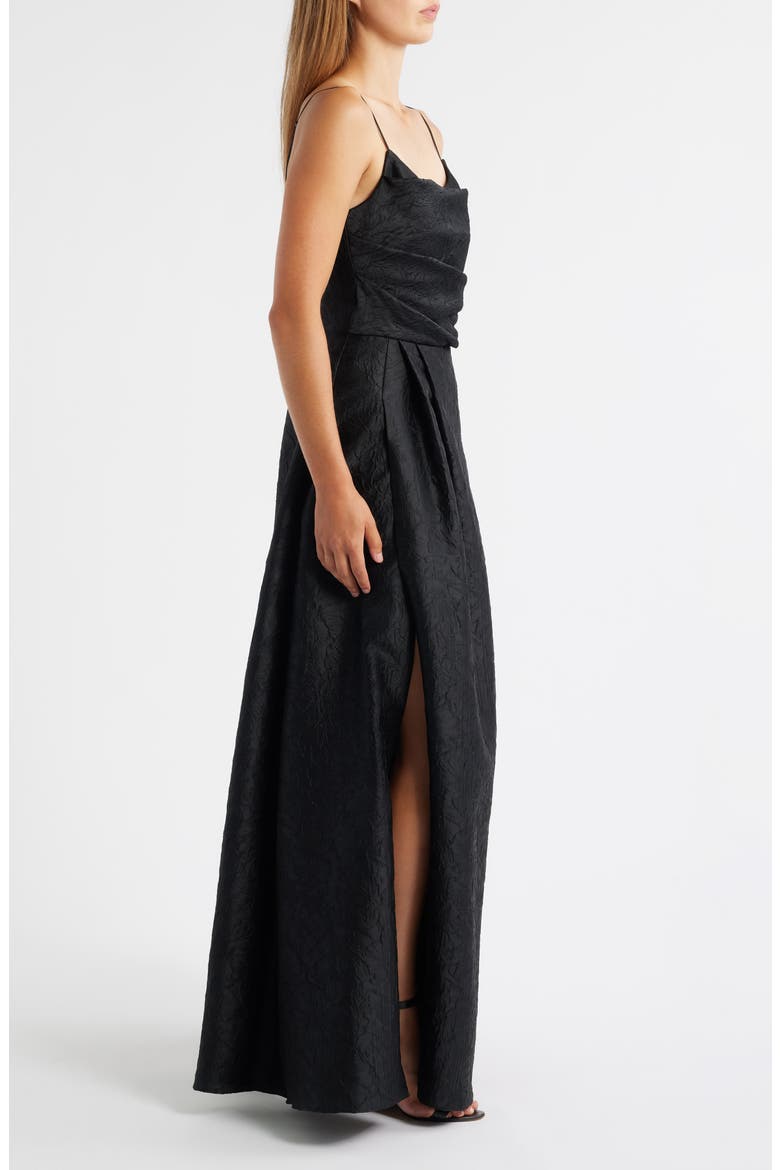 Cayetana Lace A-Line Gown, Alternate, color, BLACK