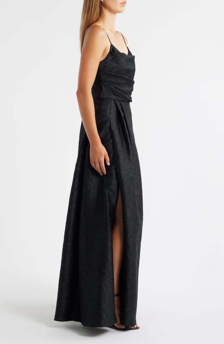 Black Halo Cayetana Lace A-Line Gown, Alternate, color, Black