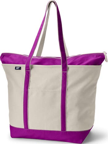 Lands End Zip Top Long Handle Canvas Tote Bag Nordstrom