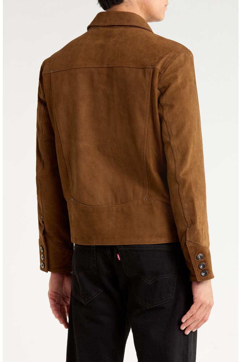 Douglas Seamed Leather Jacket, Alternate, color, NUTMEG