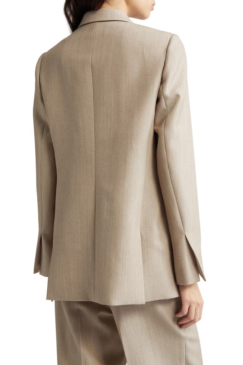 Steph Double Breasted Wool Twill Blazer, Alternate, color, OAT