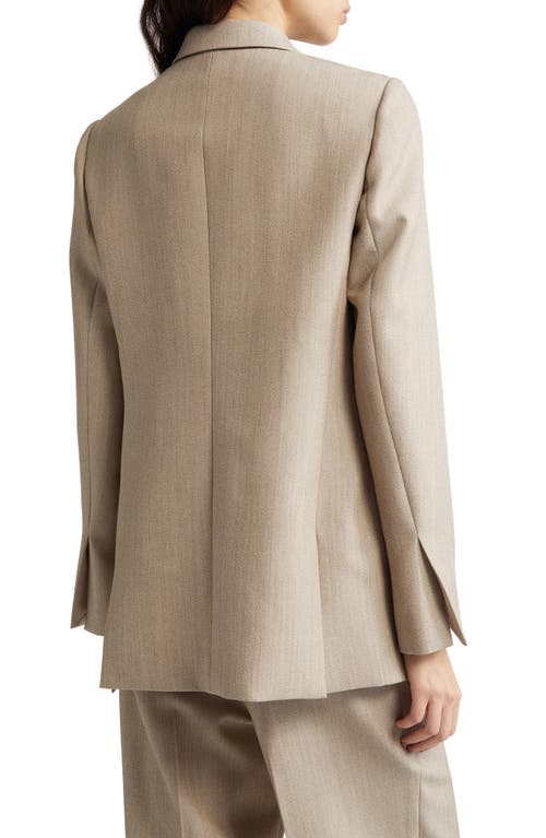 Partow Steph Double Breasted Wool Twill Blazer In Oat