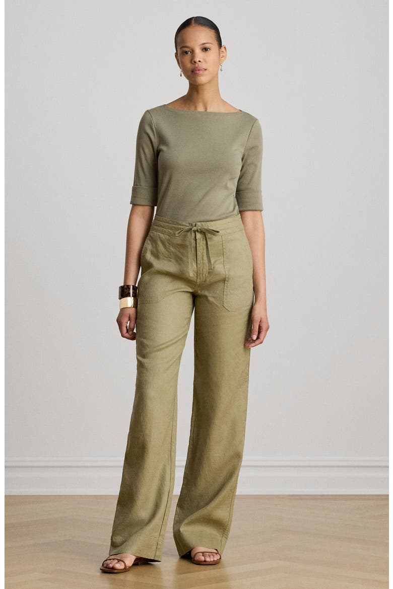 Lauren Ralph Lauren Linen Wide Leg Pants (Women) | Nordstrom
