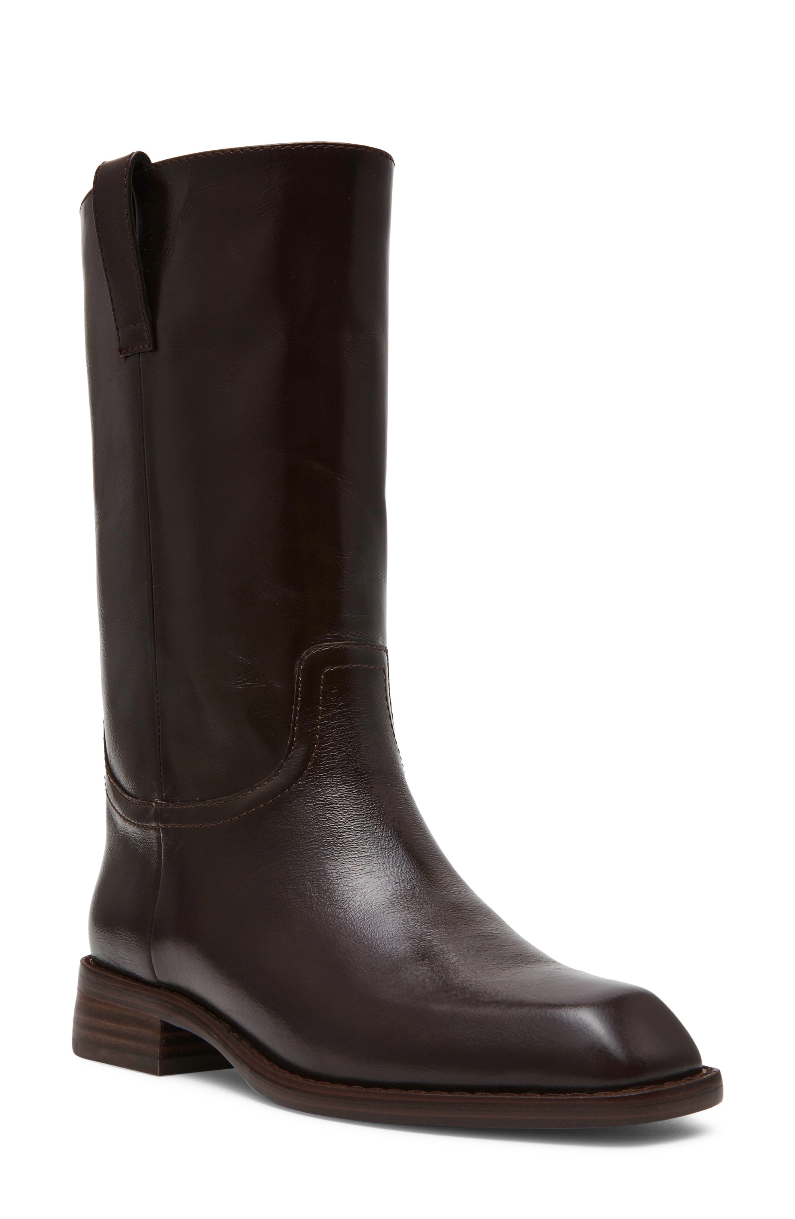 Primo Tall Leather Boot, Main, color, BROWN LEATHER
