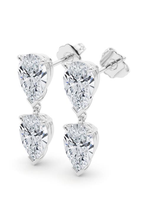 Lab Grown Diamond Twin Pear Cut Drop Earrings
