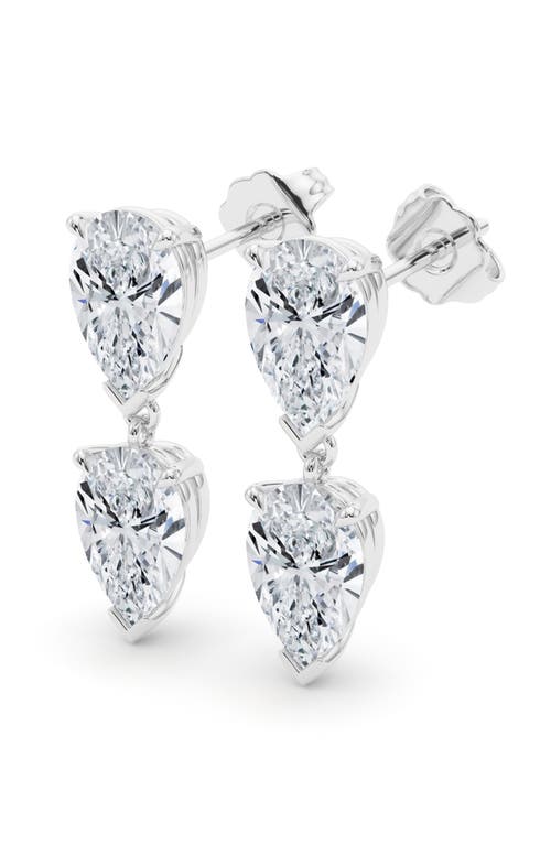 Hautecarat Lab Grown Diamond Twin Pear Cut Drop Earrings