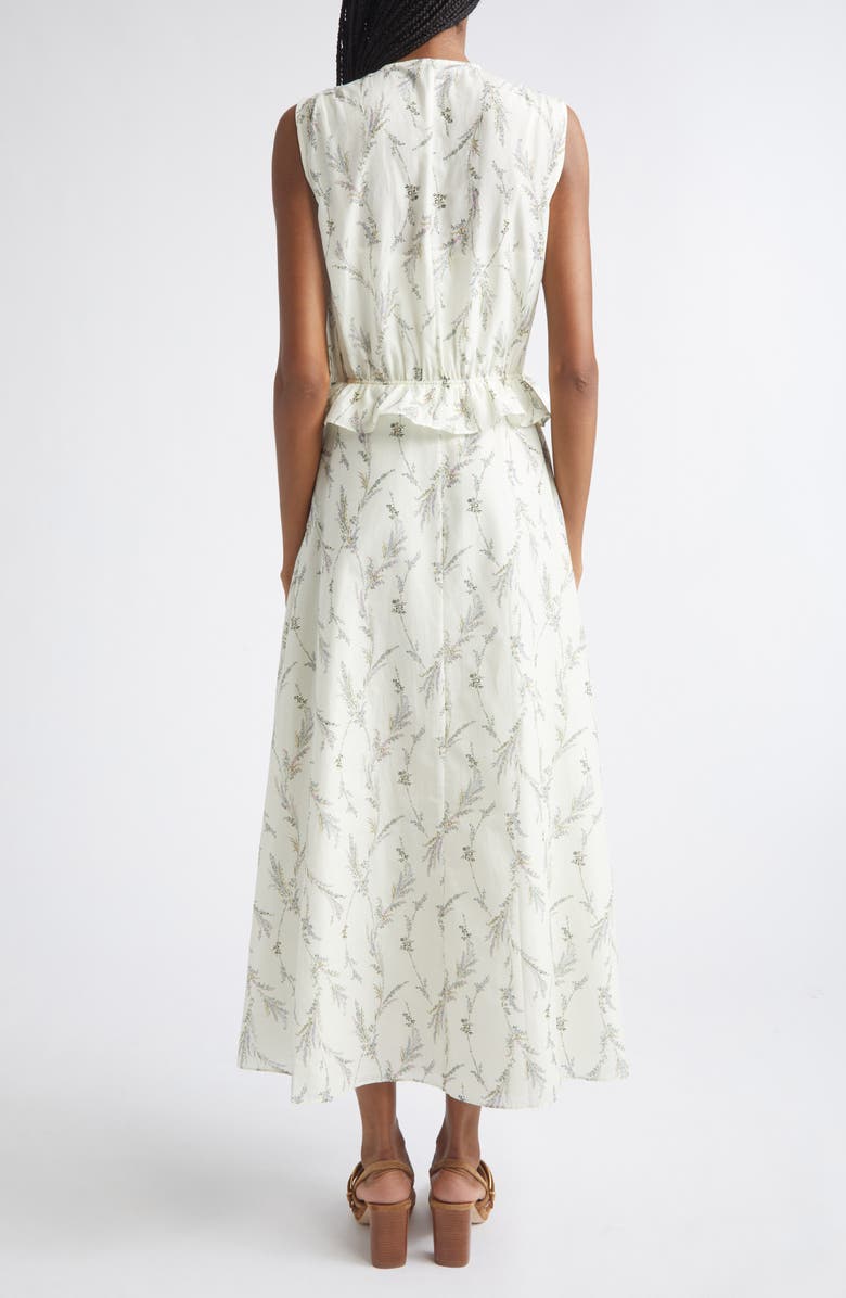 Veronica Beard Dominick Floral Cotton & Silk Dress, Alternate, color, Dove Multi