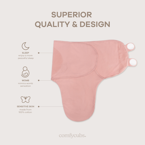 Comfy Cubs Easy Swaddle Blankets In Pink