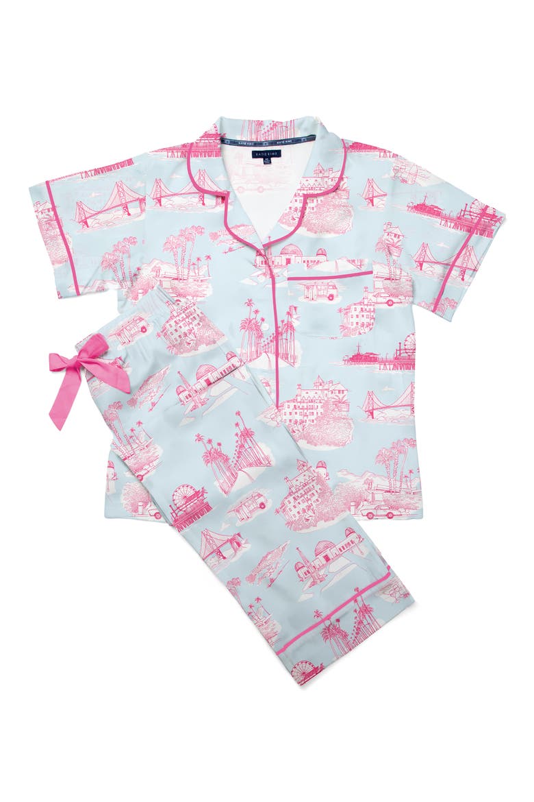 California Toile Cotton Blend Pajamas, Alternate, color, BLUE