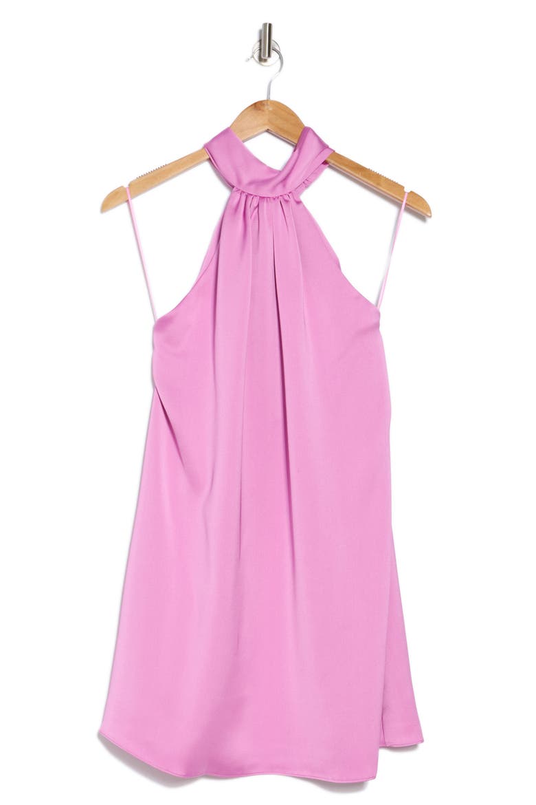 Sam Halter A-Line Satin Minidress, Alternate, color, PINK ORCHID