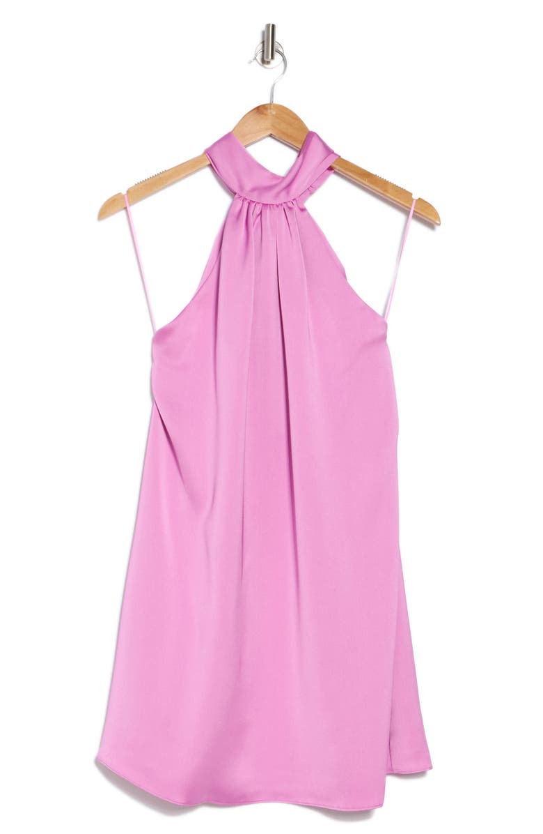 Ramy Brook Sam Halter A-Line Satin Minidress, Alternate, color, Pink Orchid