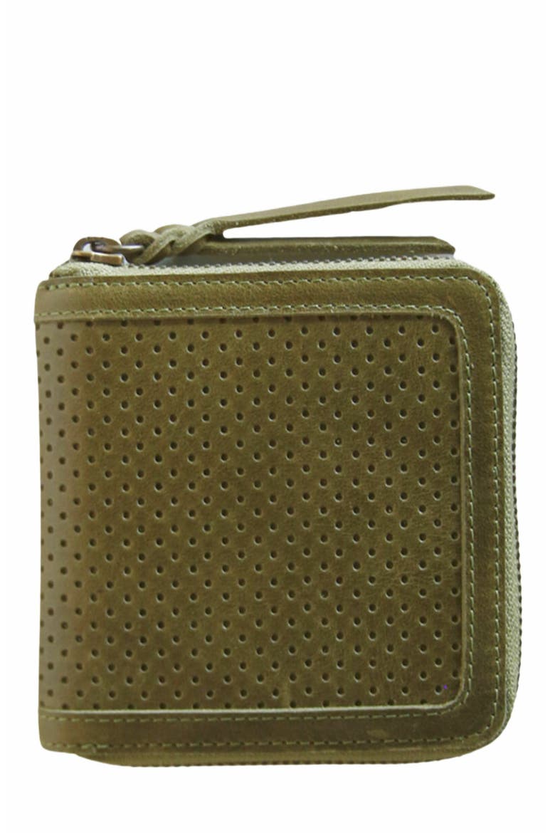 Helina Small Zip Around Wallet, Main, color, Perforated Moss