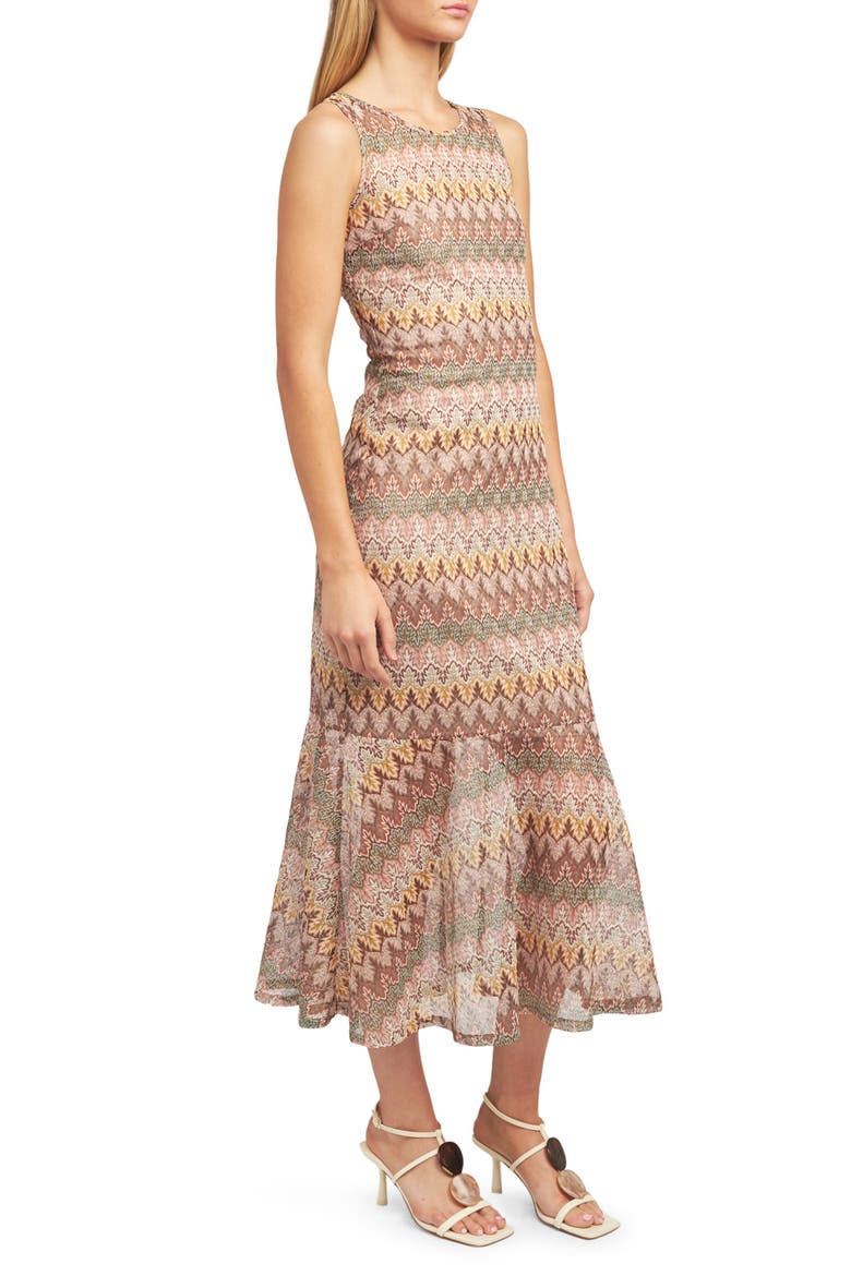Joanne Chevron Sleeveless Maxi Dress, Alternate, color, SAGE MULTI
