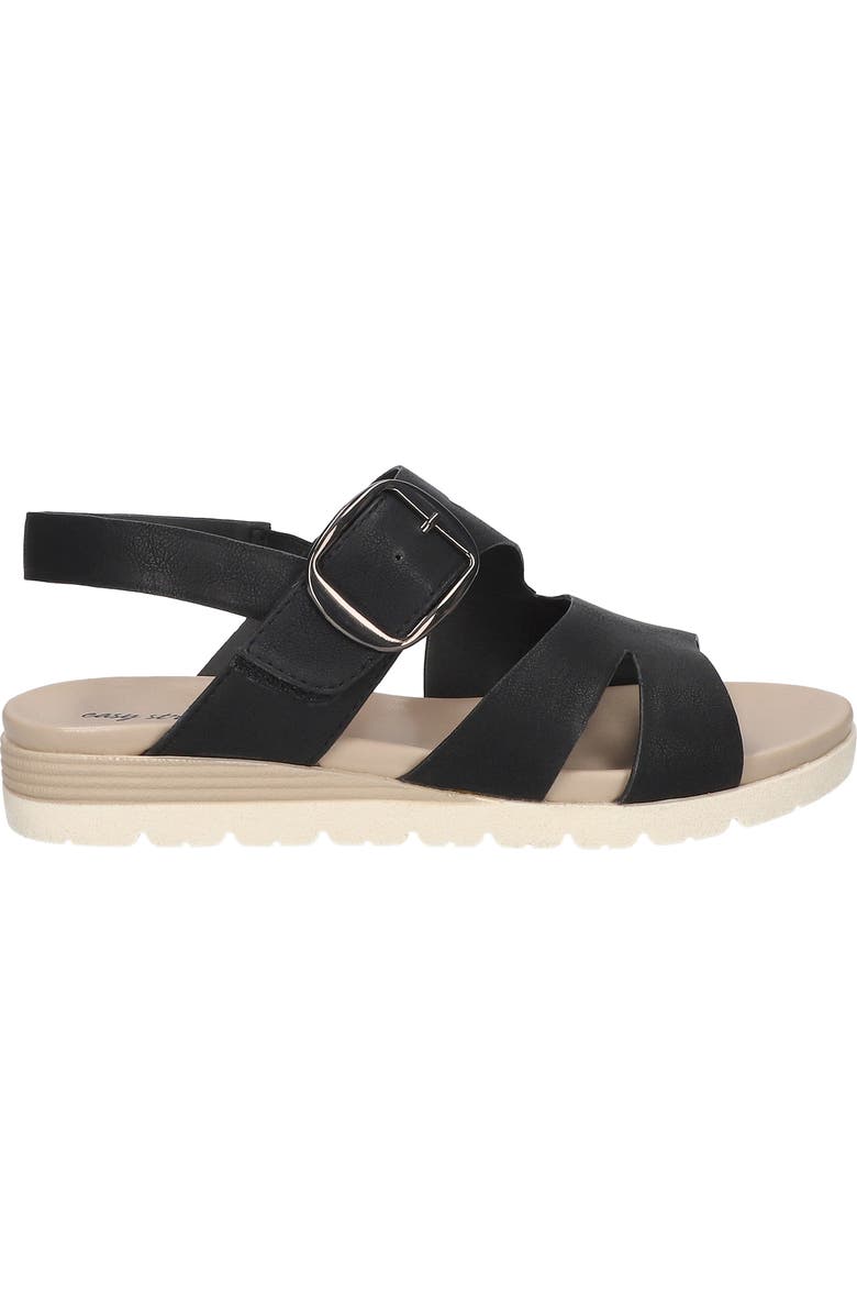 EASY STREET <p>Daydream Faux Leather Sandal (Women)</p>, Alternate, color, Black