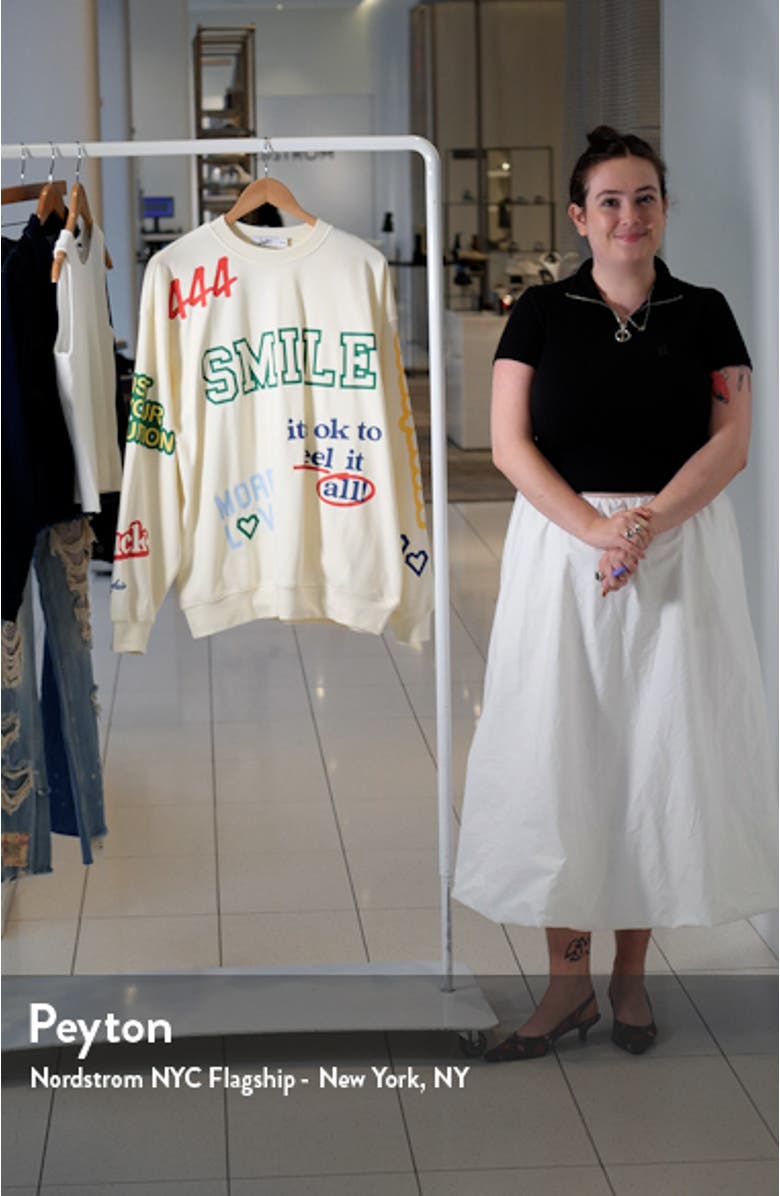 Affirmation Crewneck Cotton Sweatshirt, sales video thumbnail