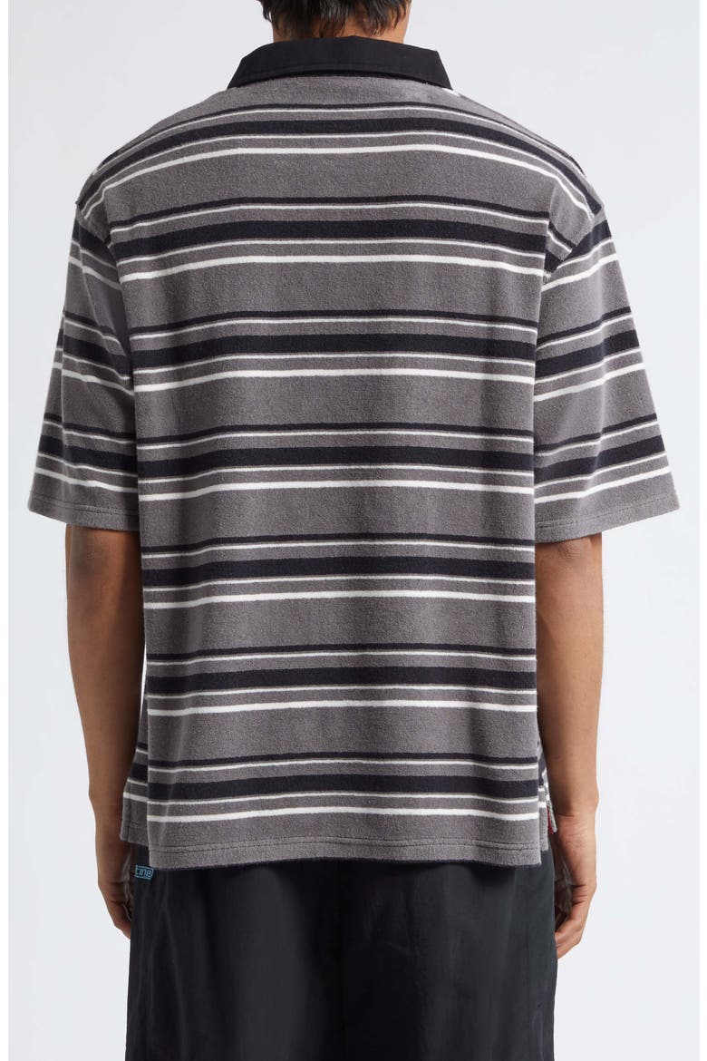 Stripe Oversize Polo, Alternate, color, GREY BLACK STRIPE