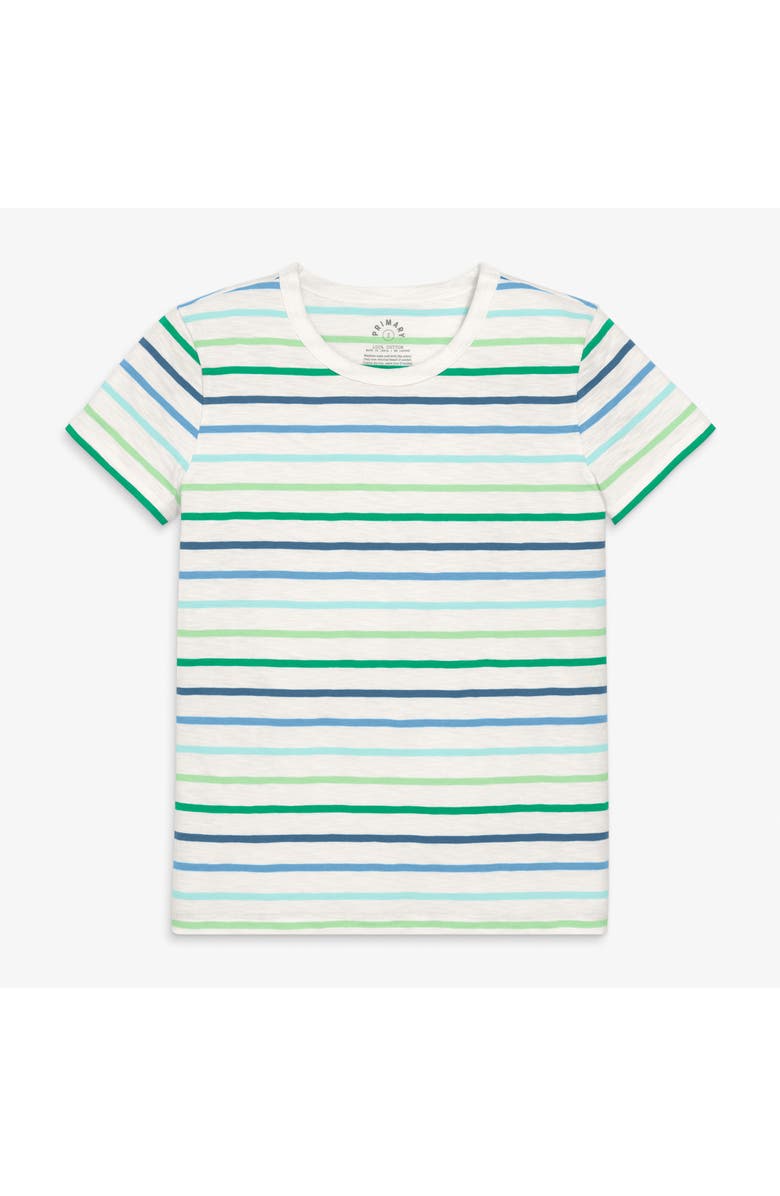 Primary Women's Fit Multi Stripe Classic Tee, Main, color, Cool Mist Stripe