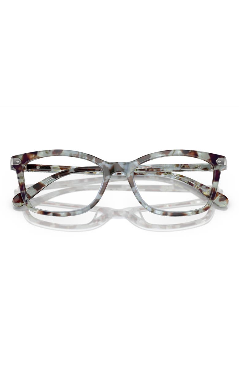 COACH 53mm Rectangular Optical Glasses, Alternate, color, Sea Glass Tortoise / Demo