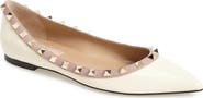 Valentino Garavani Rockstud Pointed Toe Ballerina Flat