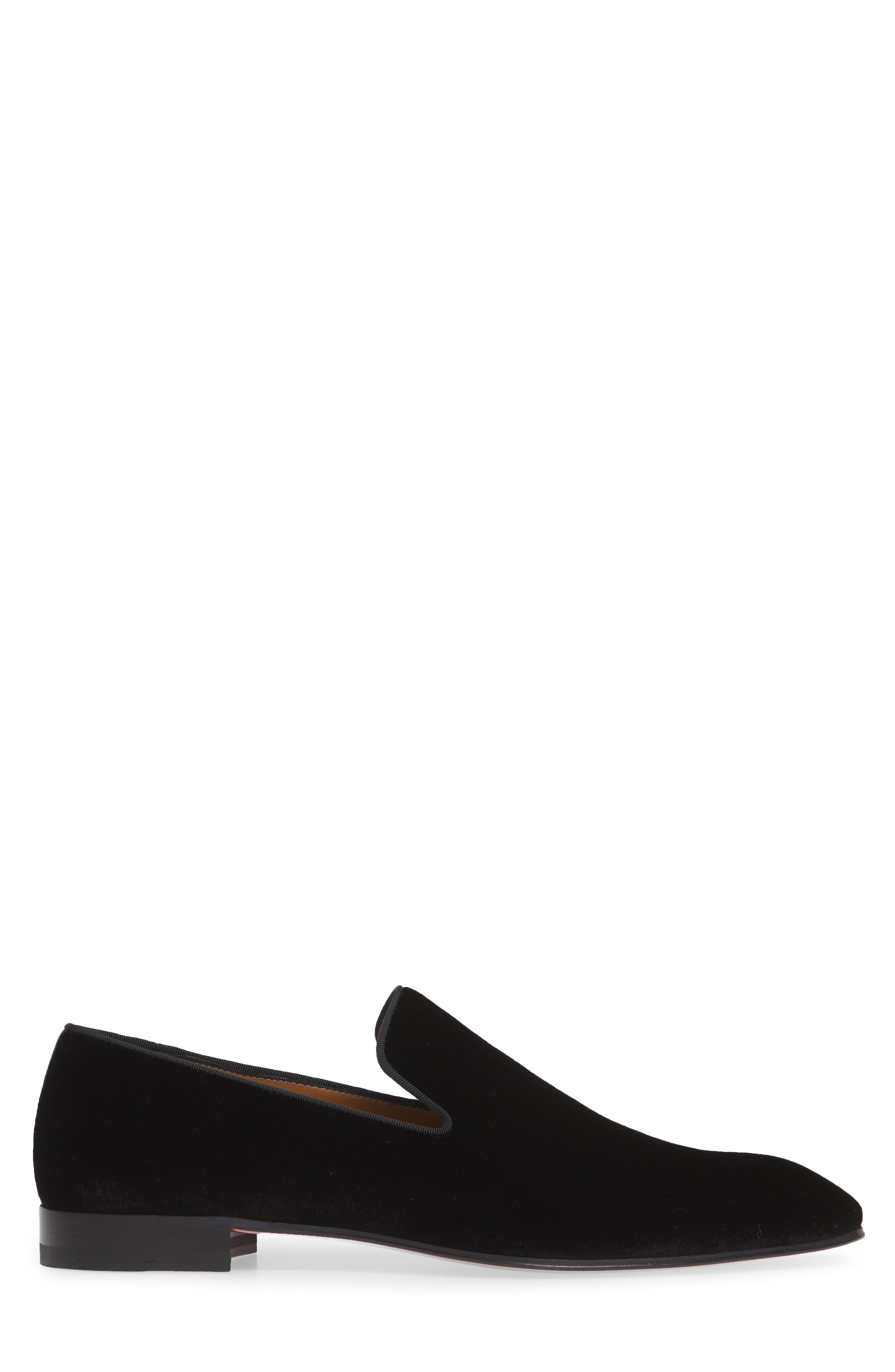 Christian Louboutin Dandelion Velvet Venetian Loafer, Alternate, color, Black Velvet