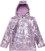 Lola + The Boys Sequin Magic Rain Jacket