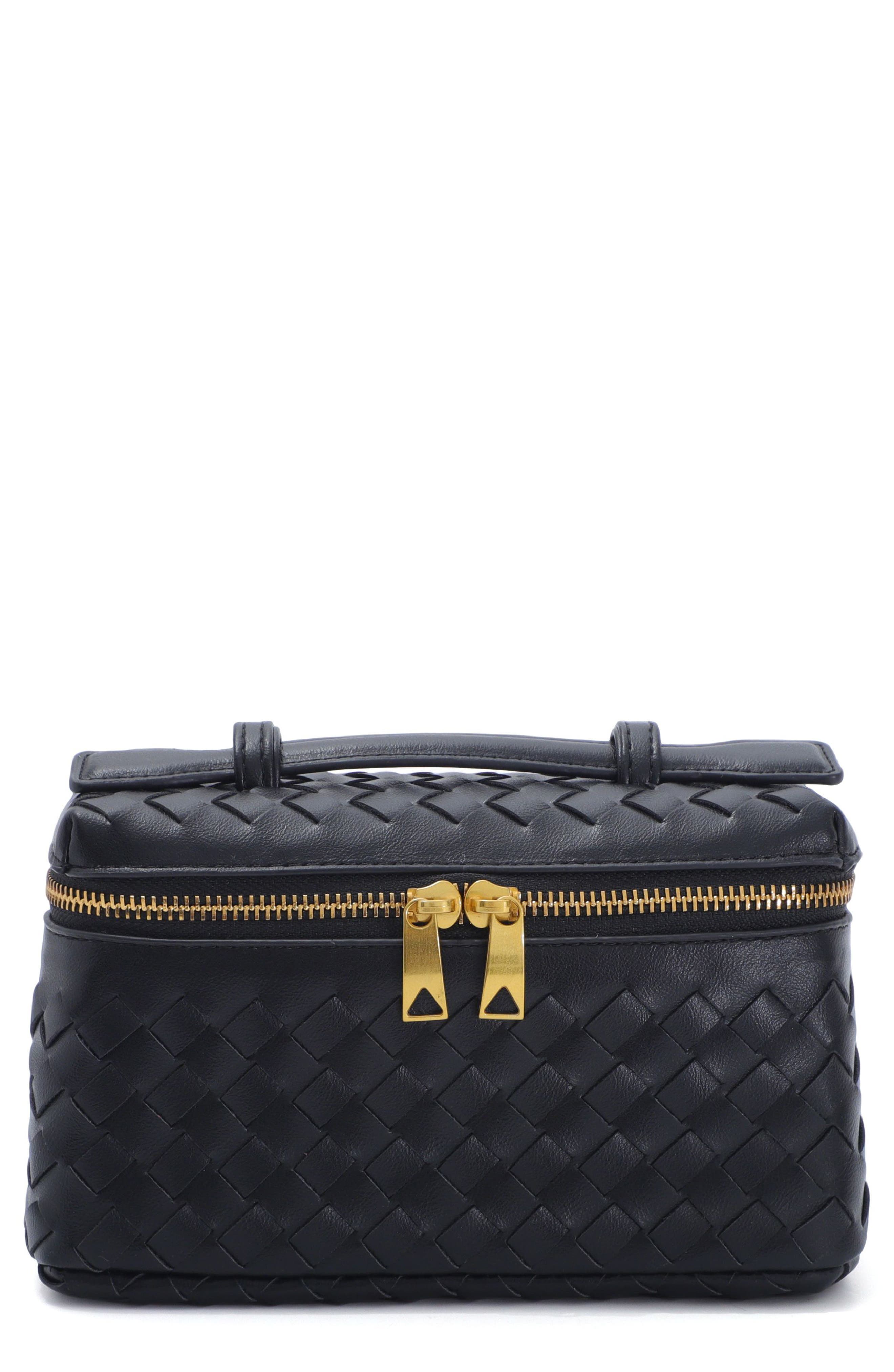 Adornia Black Woven Top Handle Bag