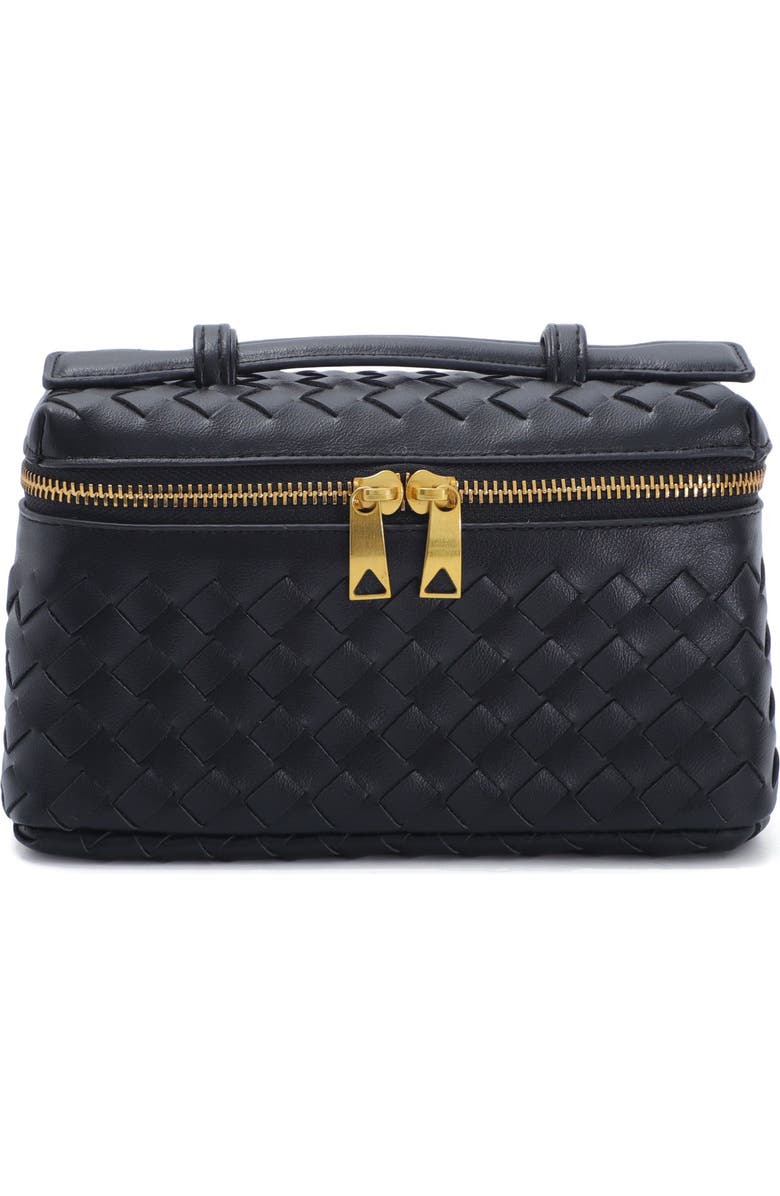 Adornia Black Woven Top Handle Bag, Main, color, Black