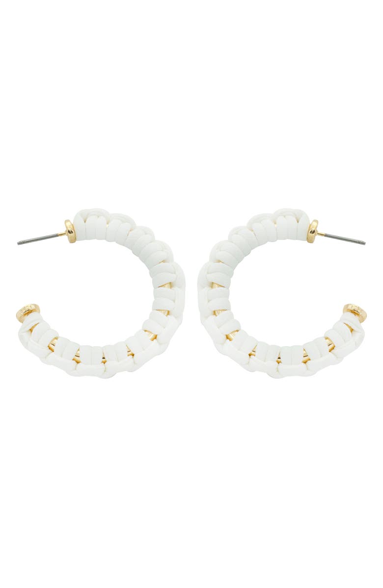 Panacea Raffia Wrapped Hoop Earrings, Main, color,