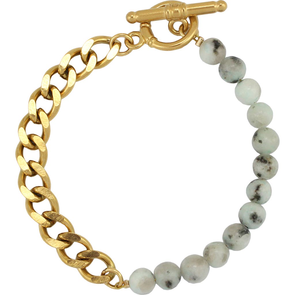 Rebl Gender Inclusive Kiwi Jasper Half Cuban Bracelet