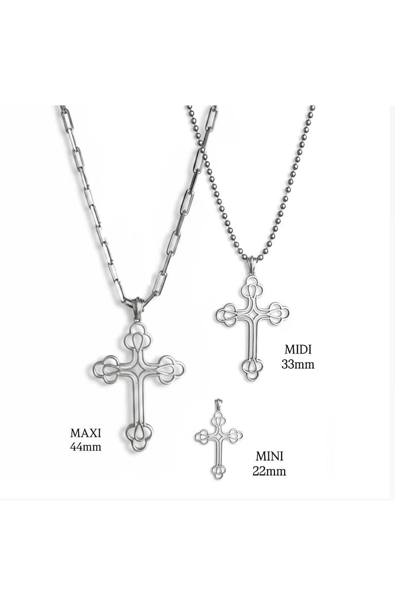 Leni James The Mini Billie Cross Choker, Alternate, color, Silver, Black