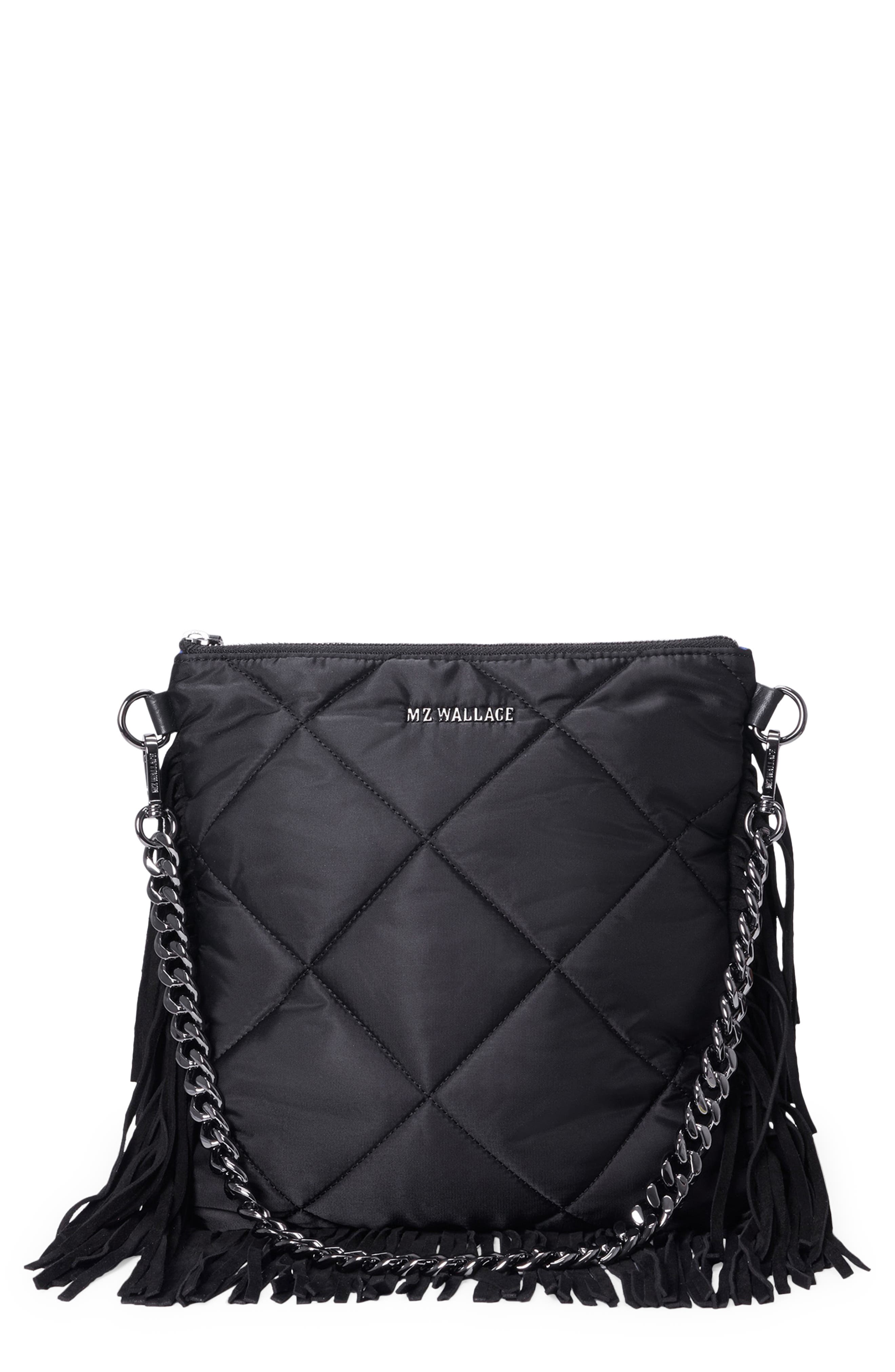 MZ Wallace Madison Fringe Quilted Crossbody Bag, Main, color, 