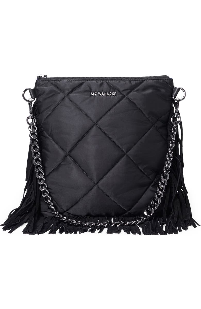 MZ Wallace Madison Fringe Quilted Crossbody Bag, Main, color,