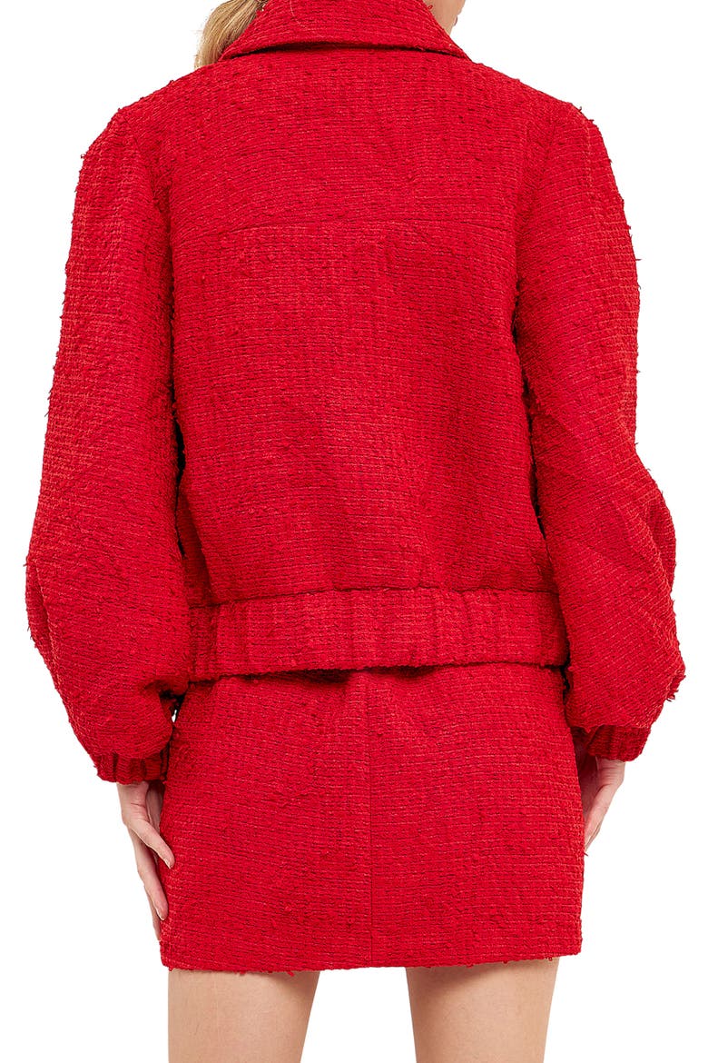 Bouclé Jacket, Alternate, color, RED
