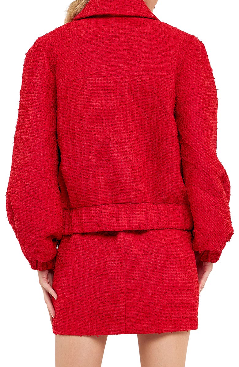 Endless Rose Bouclé Jacket, Alternate, color, Red