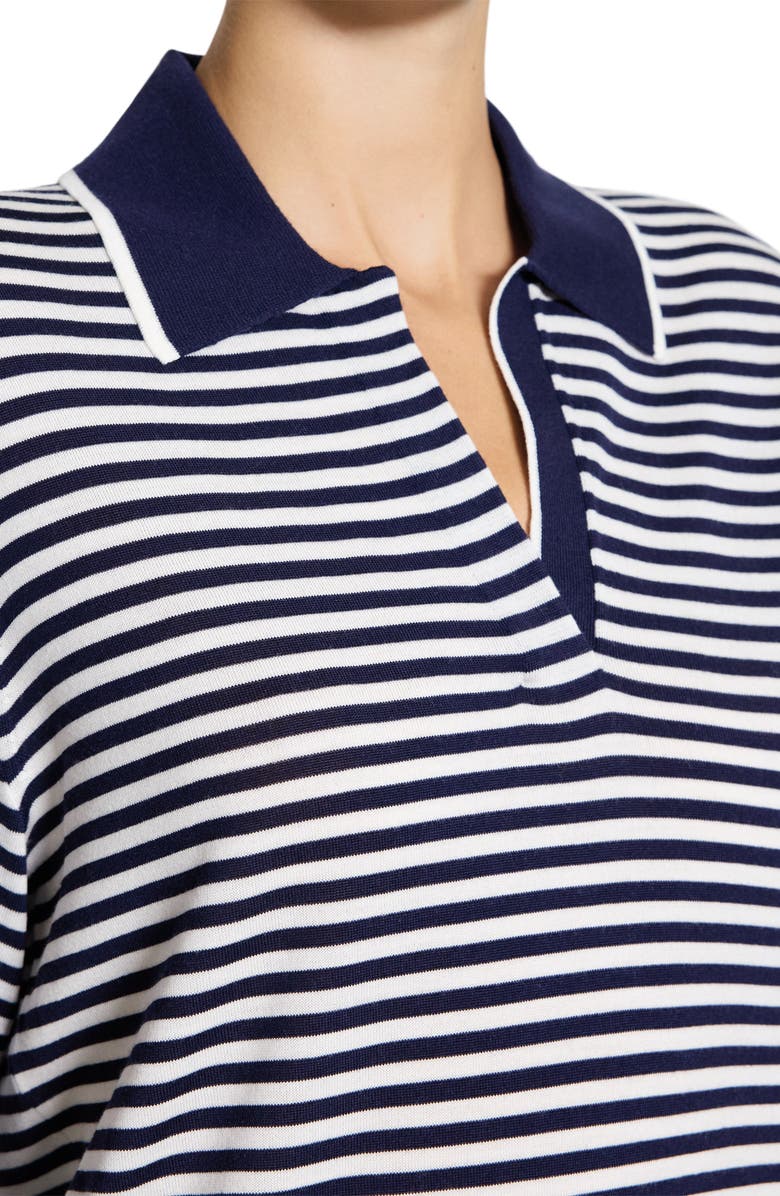 Theory Stripe Merino Wool Long Sleeve Polo, Alternate, color, 