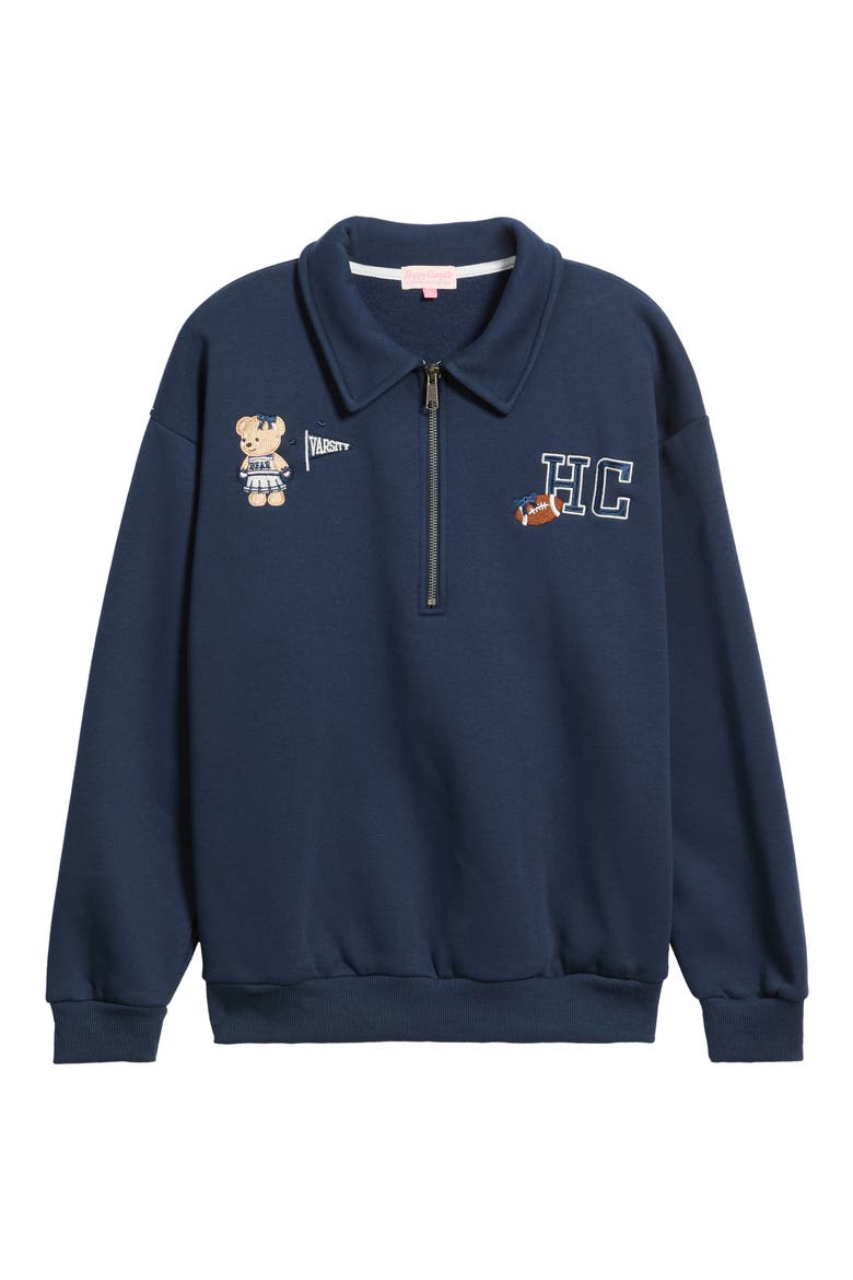 Varsity Graphic Quarter Zip Pullover, Alternate, color, NAVY