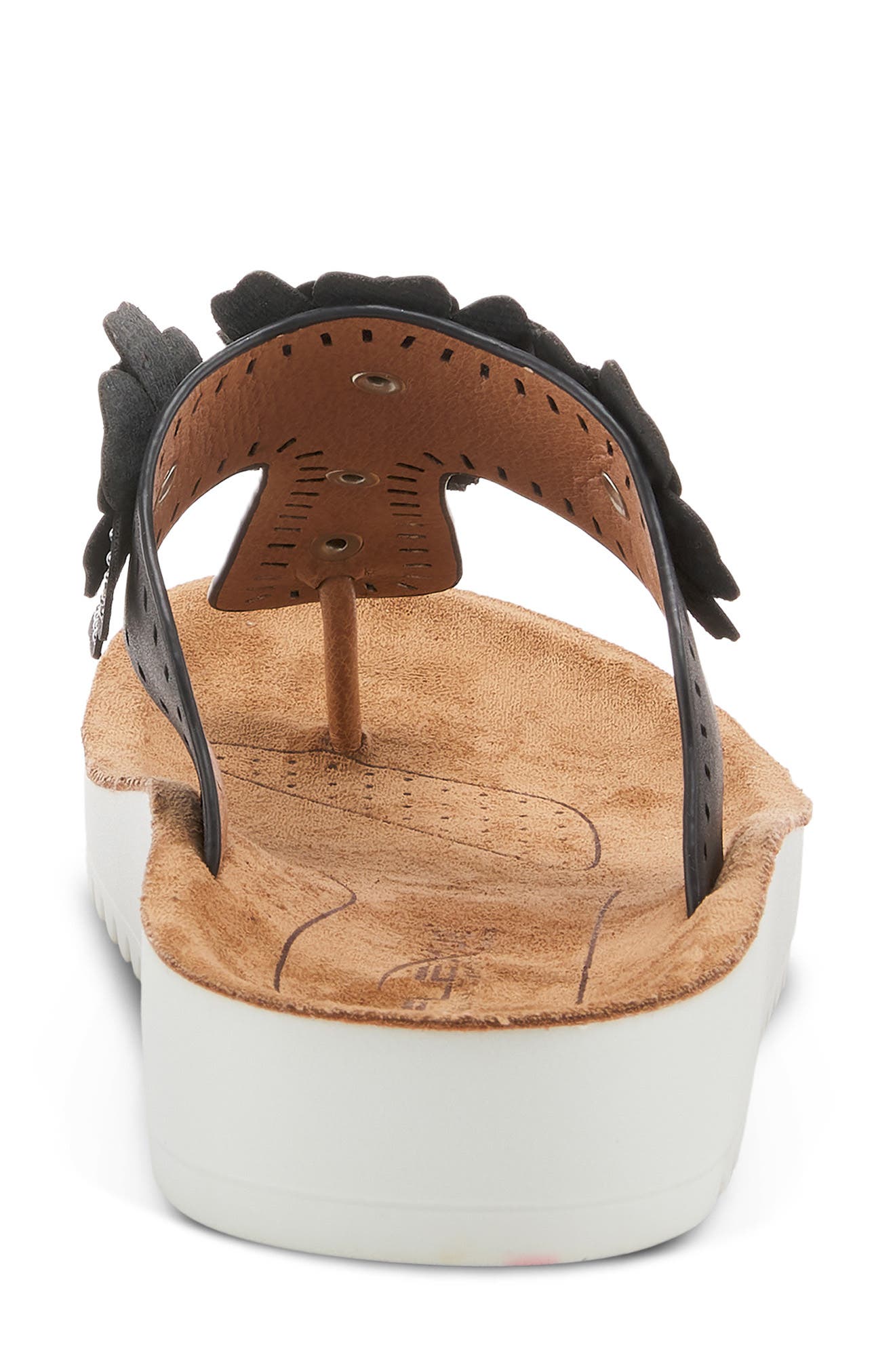 Flexus by Spring Step Bayview Floral Appliquè Sandal, Alternate, color, Black