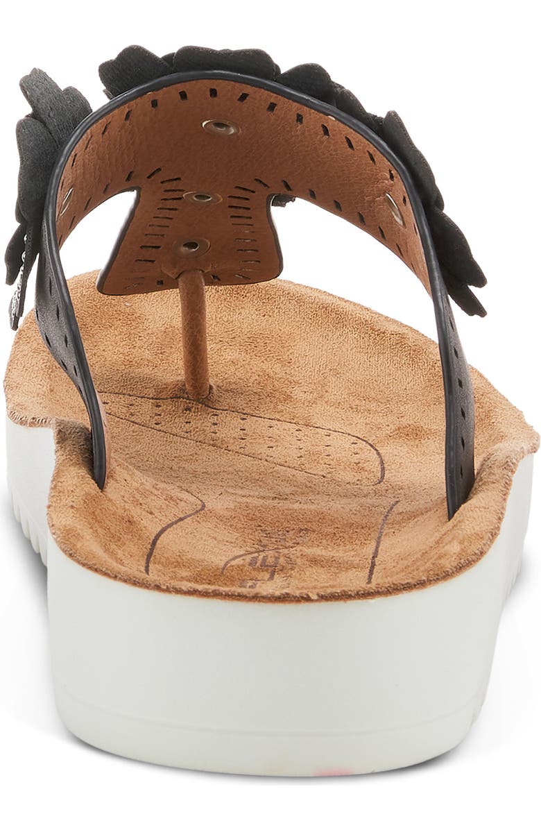 Flexus by Spring Step Bayview Floral Appliquè Sandal, Alternate, color, Black