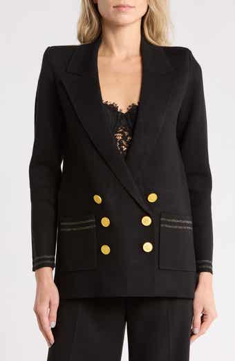 Eileen Metallic Stripe Tipped Sweater Blazer