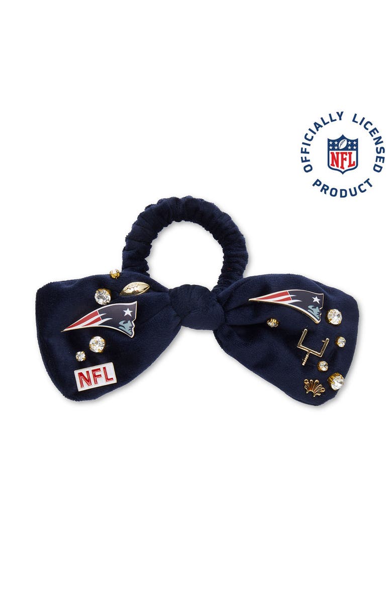 Lele Sadoughi New England Patriots Bow Scrunchie, Main, color, Navy 100