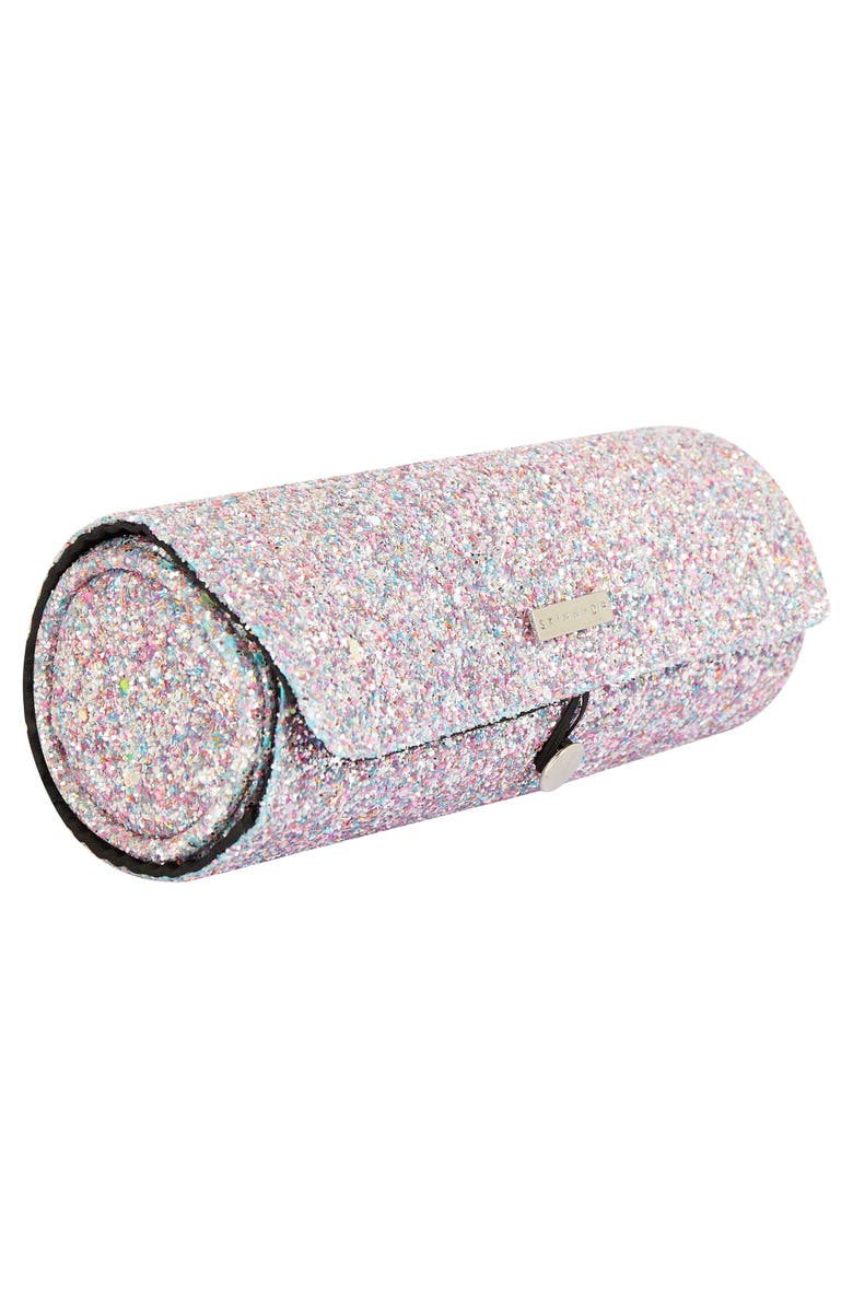Skinnydip Treasure Glitter Cosmetics Roll Bag, Alternate, color, 