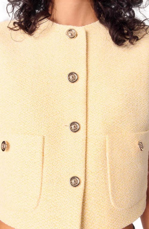 Maje Tweed Jacket In Yellow