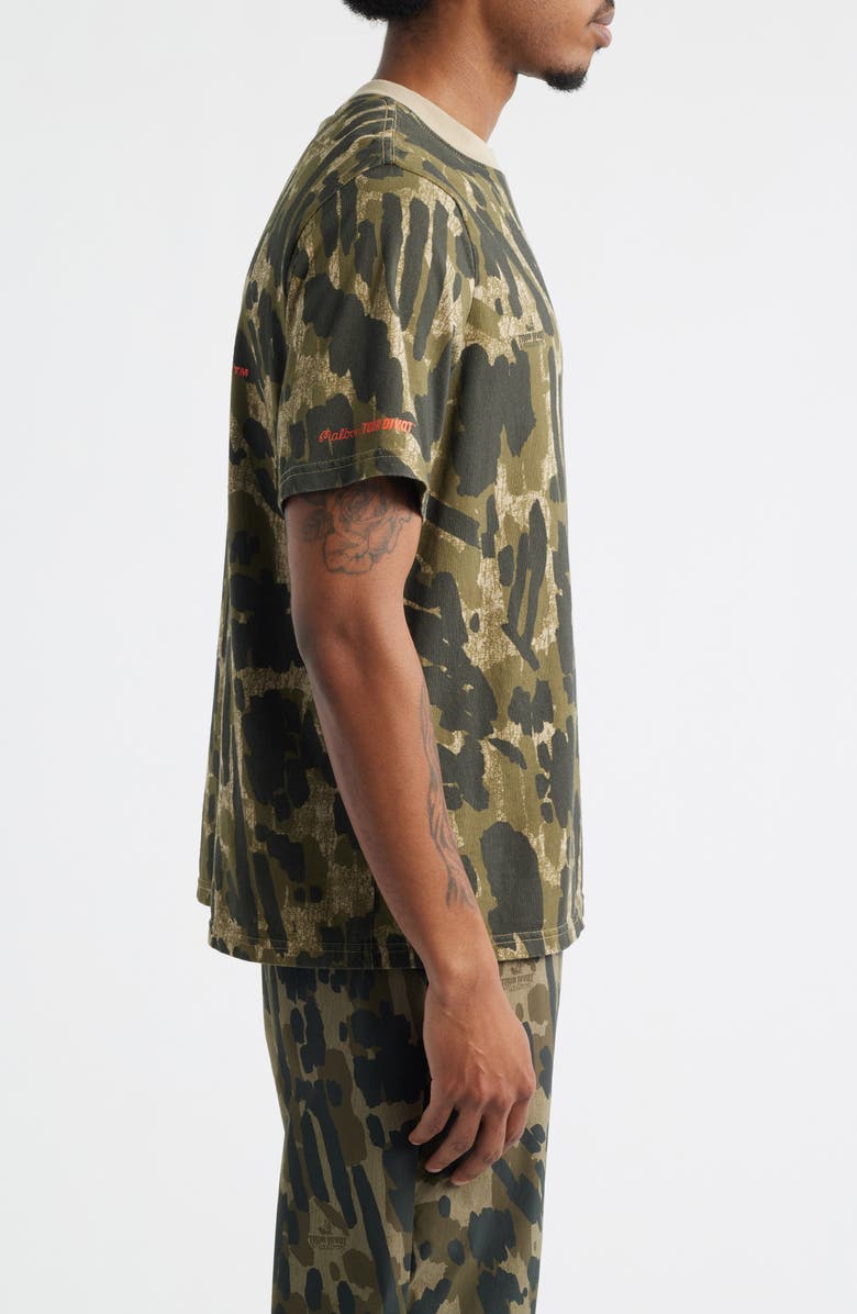 Malbon Golf Tour Divot Camo Cotton Graphic T-Shirt, Alternate, color, Bark Camo