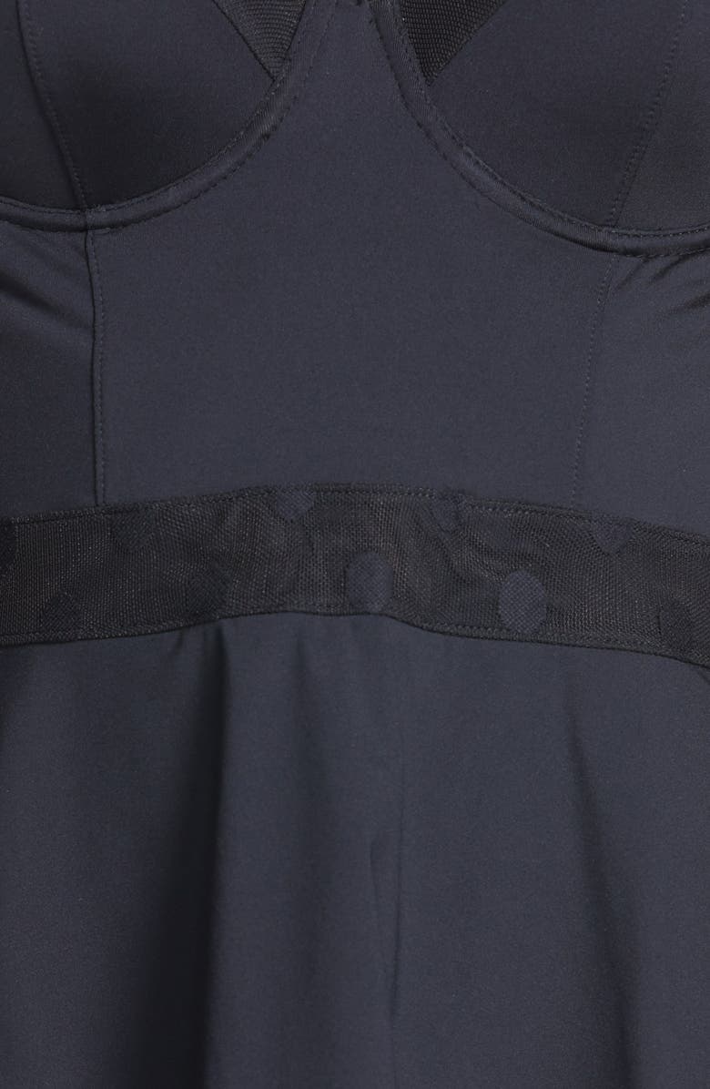 Betsey Johnson Underwire Peplum Bandeau Tankini Top, Alternate, color,