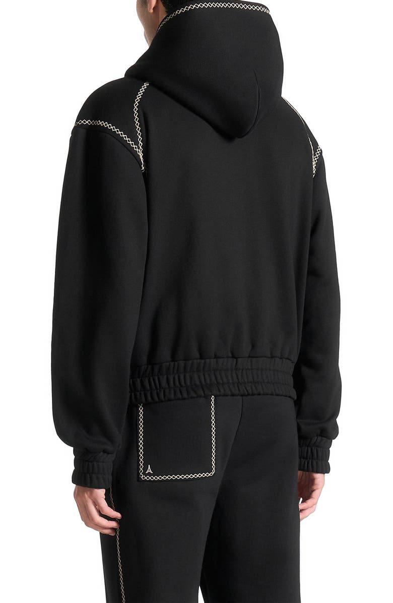 Manière De Voir Ivan Whipstitch Raglan Effect Zip Hoodie, Alternate, color, 