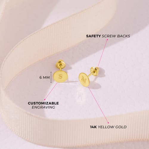 Shop In Season Jewelry 14k Round Engravable Earrings In Gold
