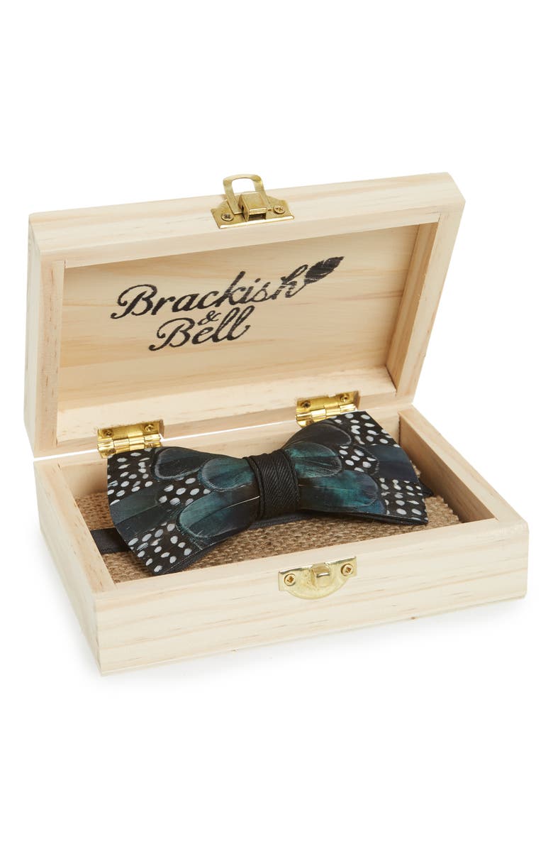 Brackish & Bell Scarab Feather Bow Tie, Alternate, color,