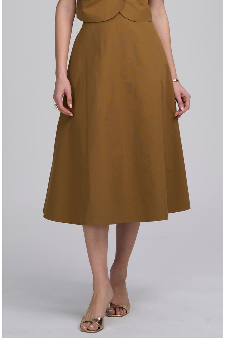 Elegant High-Waist Midi Skirt, Main, color, GOLD